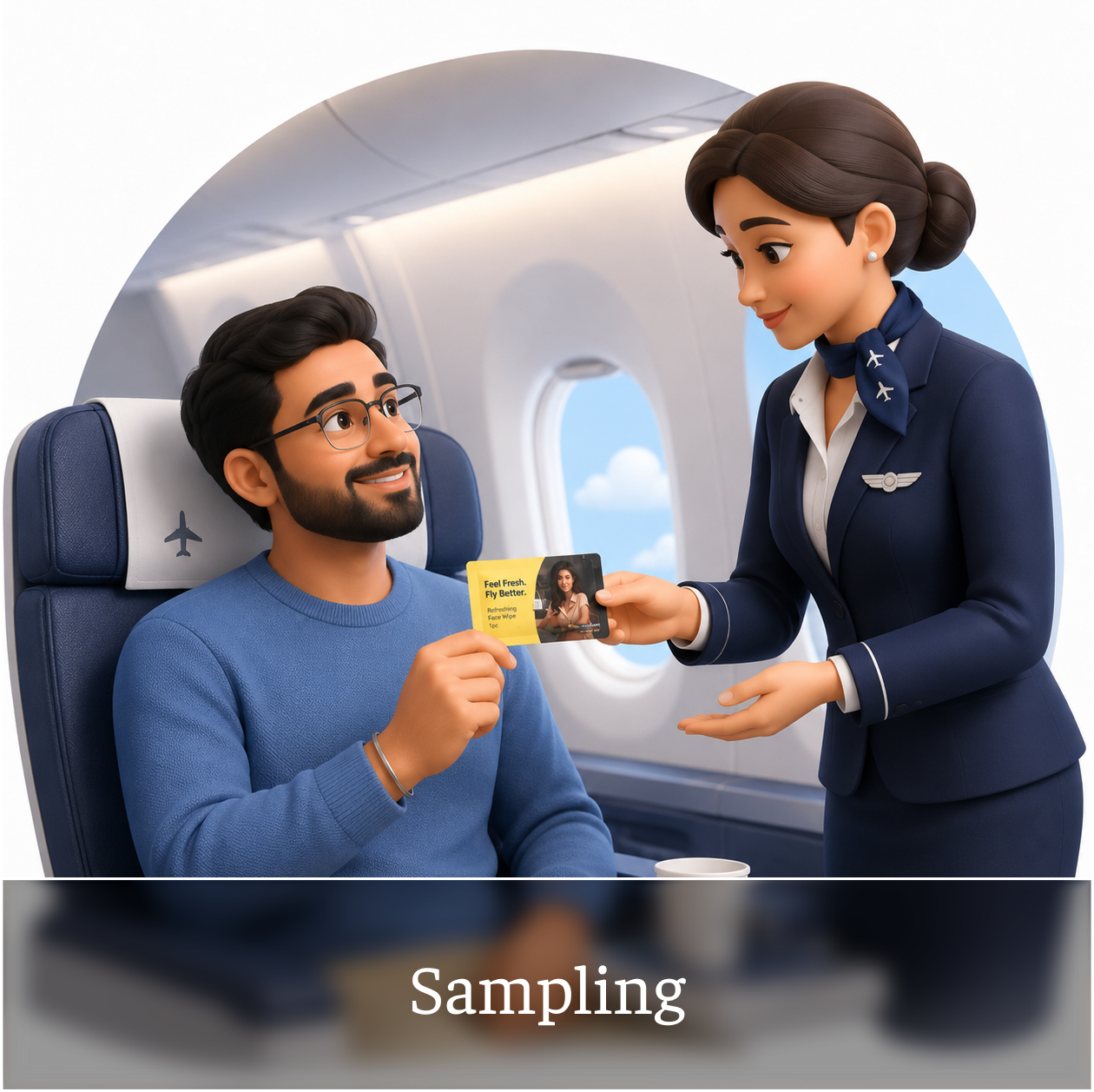 Sampling airline advertising format